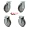 Service Caster 6 Inch Gray Polyurethane Wheel Swivel Top Plate Caster Set with 2 Rigid SCC SCC-20S614-PPUB-2-R614-2 - alternate 3